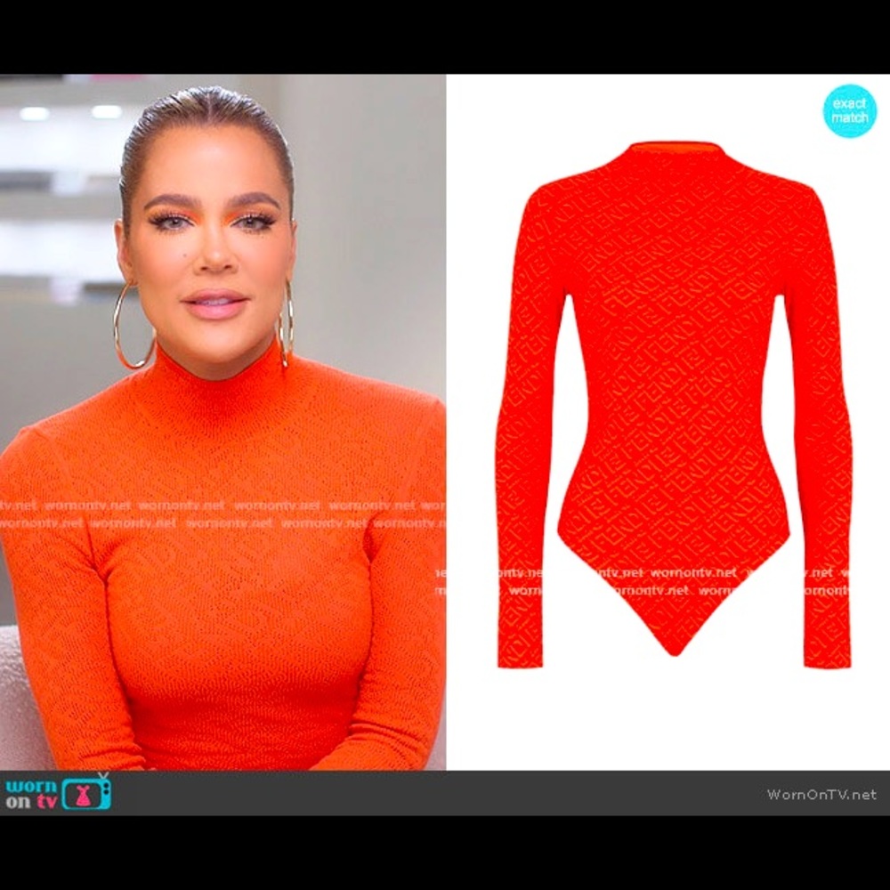 Orange FendiXSkims long sleeved bodysuit